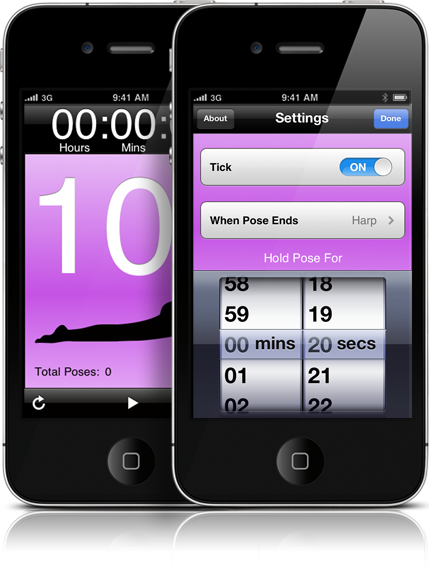 Yoga Timer settings