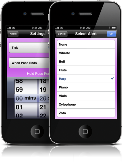 Yoga Timer sound settings