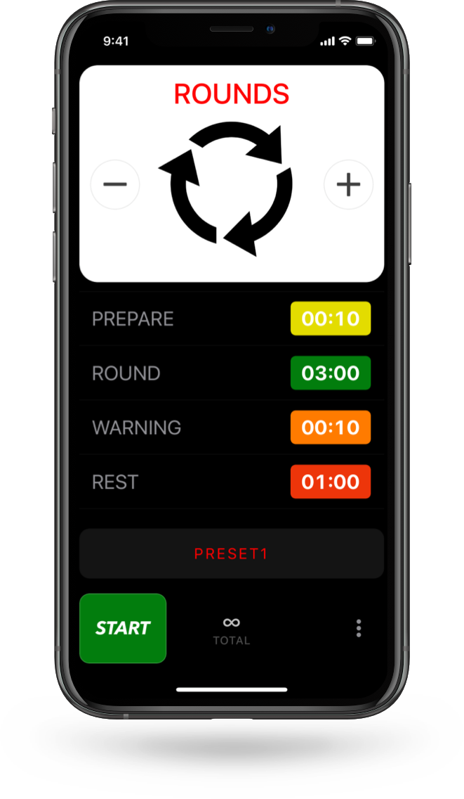 Boxing Timer Pro, round repeat mode