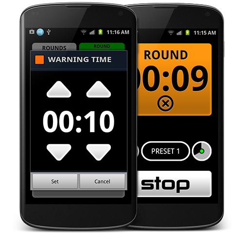 Boxing Timer Pro, Warning Time